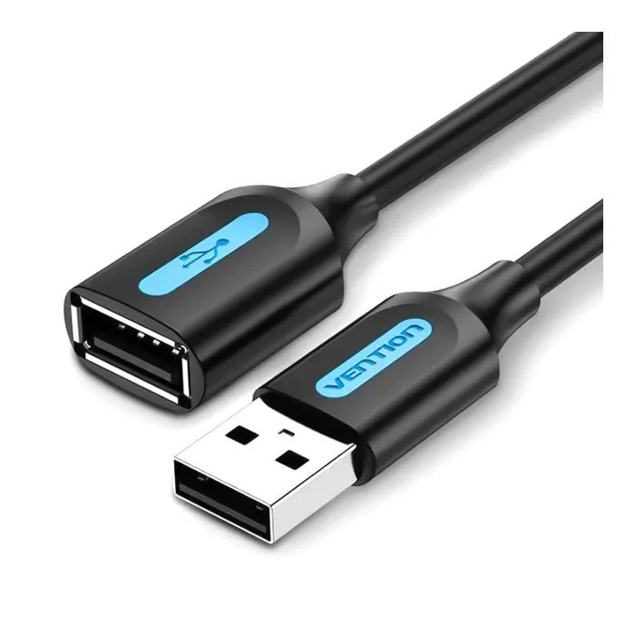 Дата кабель USB 2.0 AM/AF 1.5m black Vention (CBIBG) изображение 3
