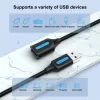 Дата кабель USB 2.0 AM/AF 1.5m black Vention (CBIBG) изображение 4
