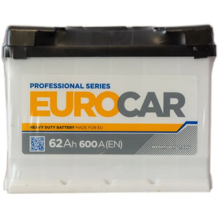 Аккумулятор автомобильный EUROCAR 6СТ-62АЗ (1) (+/-) (L2) 600А 12V (E)