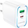 Зарядний пристрій BOROFONE BA89A Destello 1xUSB-C PD30W + 1xUSB QC3.0 White (6941991119361) зображення 3