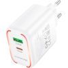 Зарядний пристрій BOROFONE BA89A Destello 1xUSB-C PD30W + 1xUSB QC3.0 White (6941991119361) зображення 4