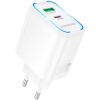 Зарядний пристрій BOROFONE BA89A Destello 1xUSB-C PD30W + 1xUSB QC3.0 White (6941991119361)