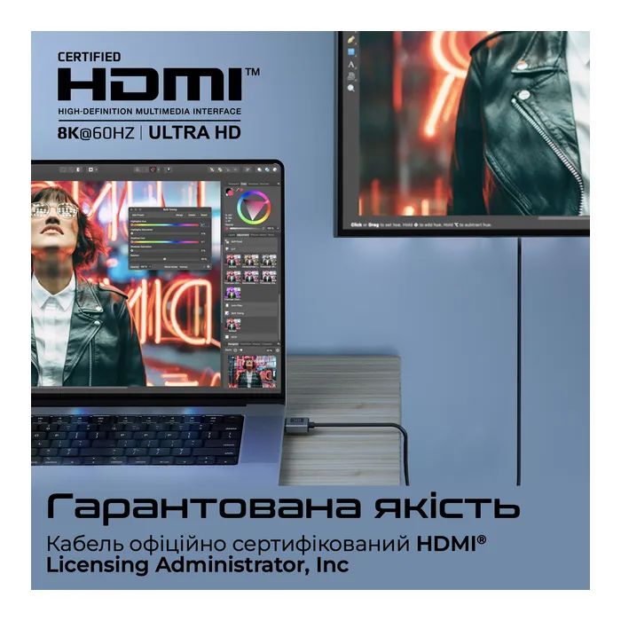Кабель мультимедійний HDMI M to HDMI M 1.5m V2.1 grey Promate (primelink8k-150.grey) зображення 7