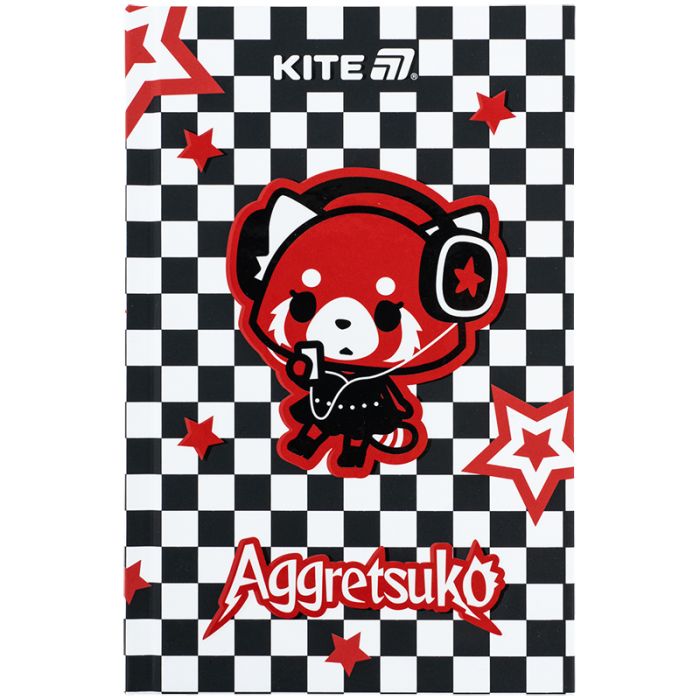 Блокнот Kite А6 Aggretsuko, твердая обложка, 80 листов, клетка (AR25-199)