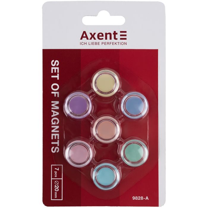 Магніт Axent 20 мм, 7 шт, Pastelini (9828-А)