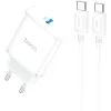 Зарядное устройство HOCO C104A USB-C PD20W + cable USB-C to USB-C white (6931474782915)