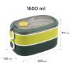 Ланч-бокс Kite подвійний з наповненням 1600 мл, зелений (K25-1181-3) изображение 2