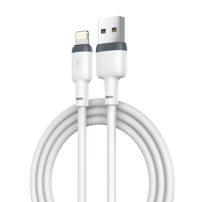 Дата кабель USB 2.0 AM to Lightning 1.0m 2.1A silicone black XO (NB208-L-1-BK)