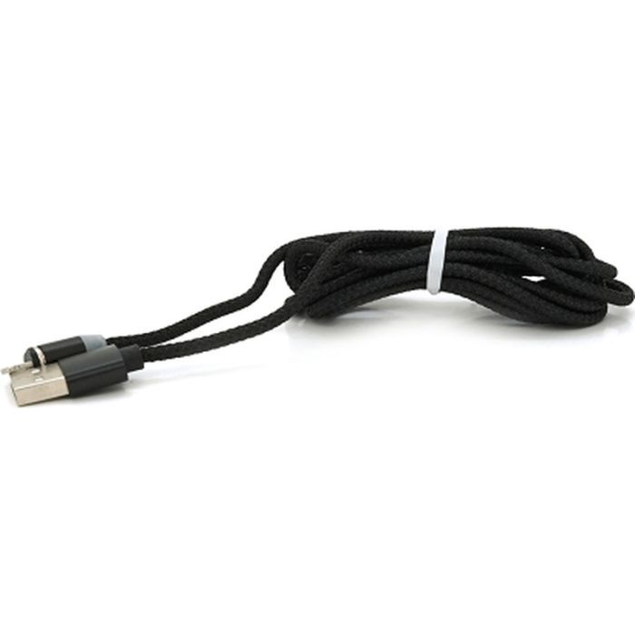 Дата кабель USB 2.0 to Lightning 1.0m 2A magnetic nylon black PiPo (18167)