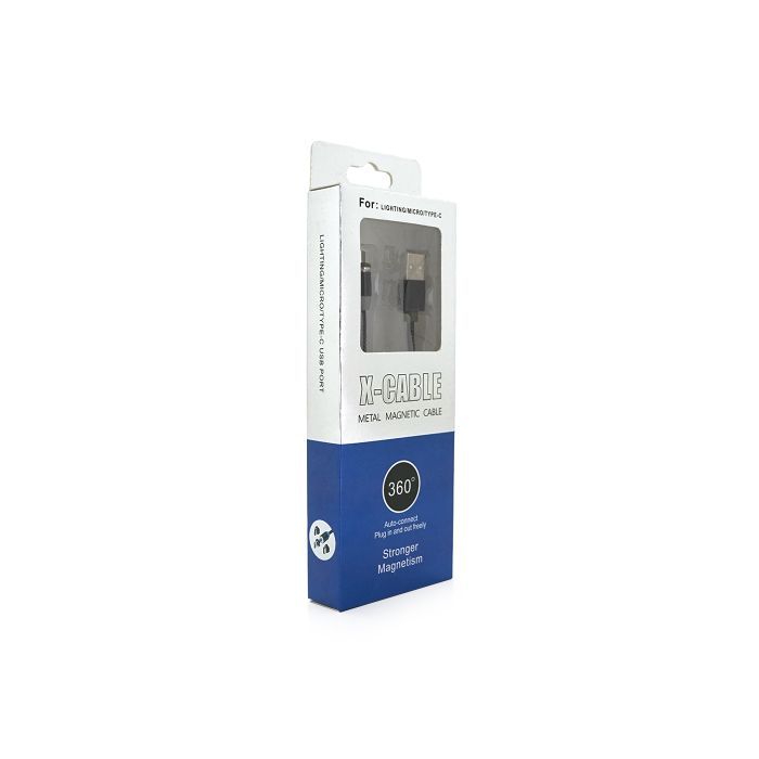 Дата кабель USB 2.0 to Lightning 2.0m 2A magnetic nylon black Pipo (18166) изображение 2