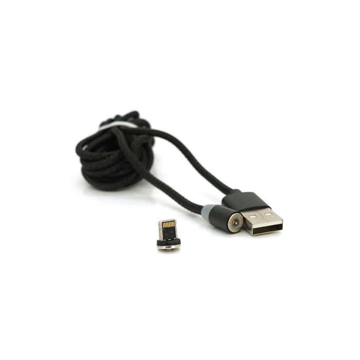 Дата кабель USB 2.0 to Lightning 2.0m 2A magnetic nylon black Pipo (18166) изображение 3