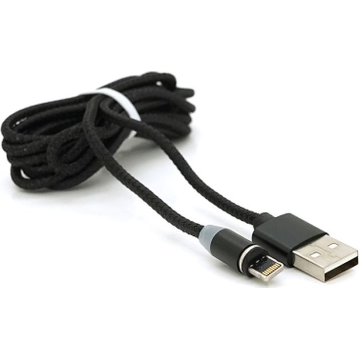 Дата кабель USB 2.0 to Lightning 1.0m 2A magnetic nylon black PiPo (18167) зображення 3