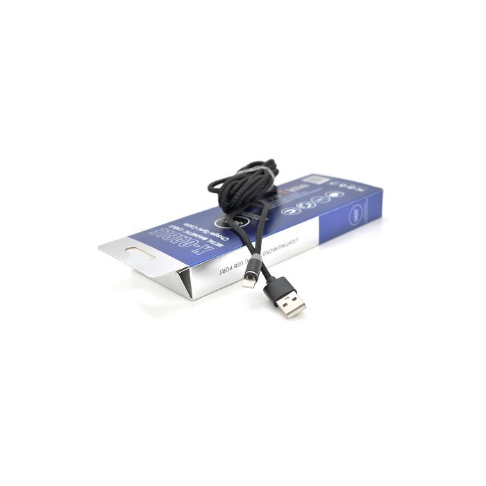 Дата кабель USB 2.0 to Lightning 2.0m 2A magnetic nylon black Pipo (18166) изображение 4