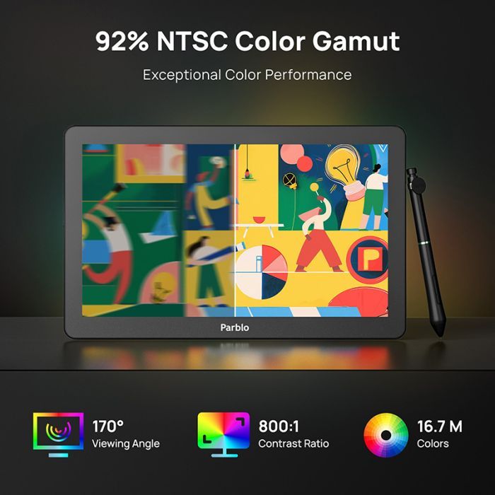 Графічний планшет Parblo Coast 16 Pro Gen2 (COAST16PROG2) зображення 3