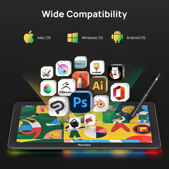 Графічний планшет Parblo Coast 16 Pro Gen2 (COAST16PROG2) зображення 4