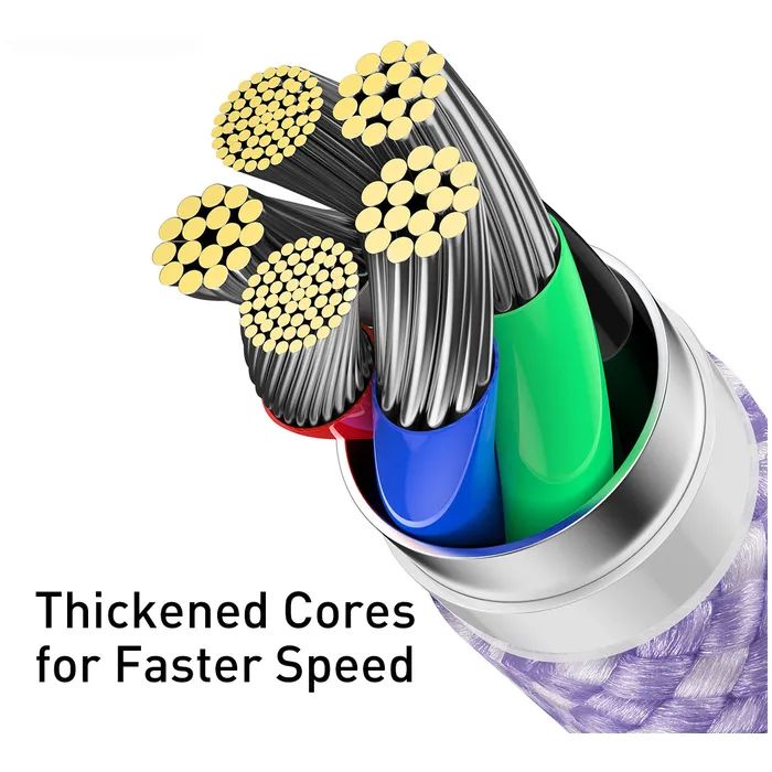 Дата кабель USB-C to Lightning 2.0m 20W purple Baseus (CALD000105) изображение 4