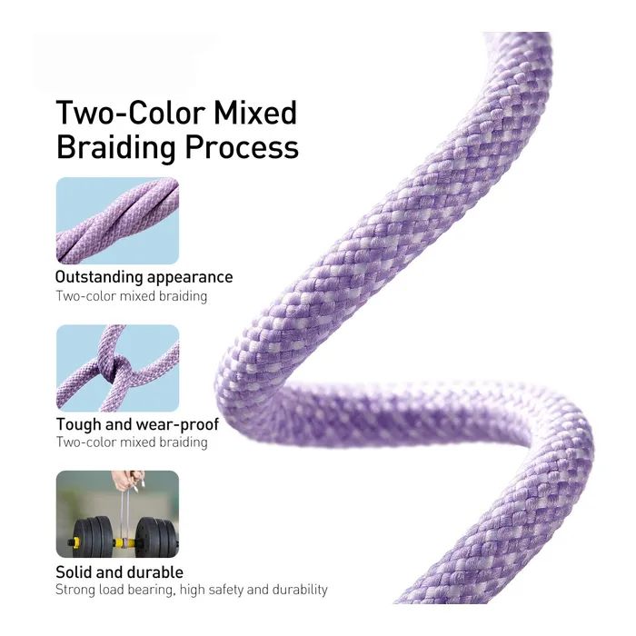 Дата кабель USB-C to Lightning 2.0m 20W purple Baseus (CALD000105) изображение 5
