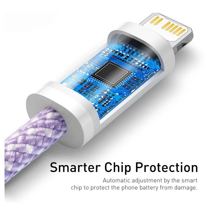 Дата кабель USB-C to Lightning 2.0m 20W purple Baseus (CALD000105) изображение 6