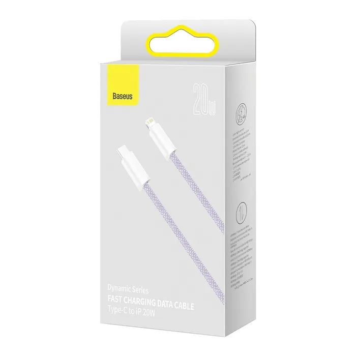 Дата кабель USB-C to Lightning 2.0m 20W purple Baseus (CALD000105) изображение 8