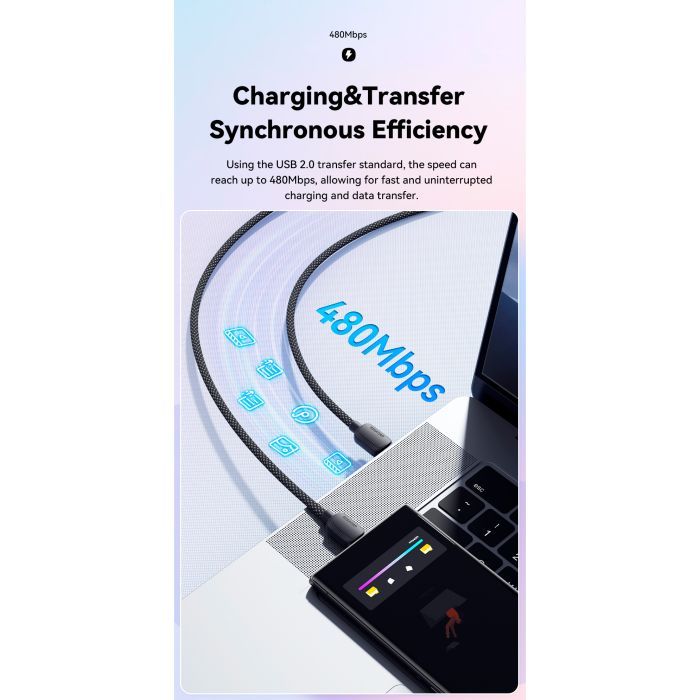 Дата кабель USB-C to USB-C 1.0m 100W black Essager (EXCTT1-WL01-P) зображення 7