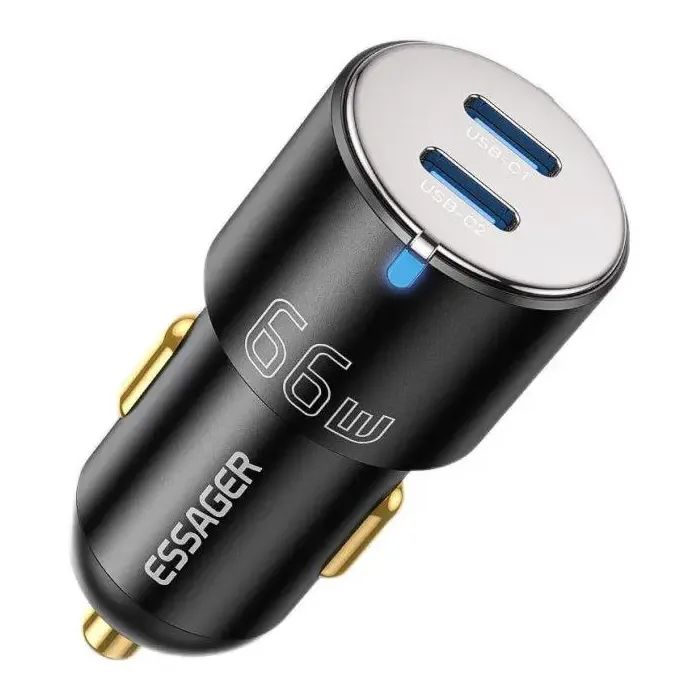Зарядний пристрій Essager 2xUSB-C 66W black (ECC2C-FF01)