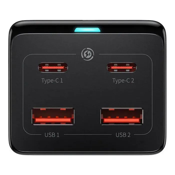 Зарядний пристрій Baseus AC + 2xUSB-C 100W + 2xUSB + cable USB-C to USB-C 100W 1.0m black (PSZM000401) зображення 5