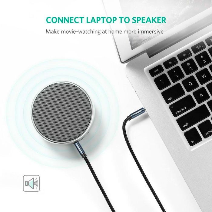 Кабель мультимедийный 3.5mm M to 3.5mm M 1.0m AV112 blue Ugreen (10685) изображение 3