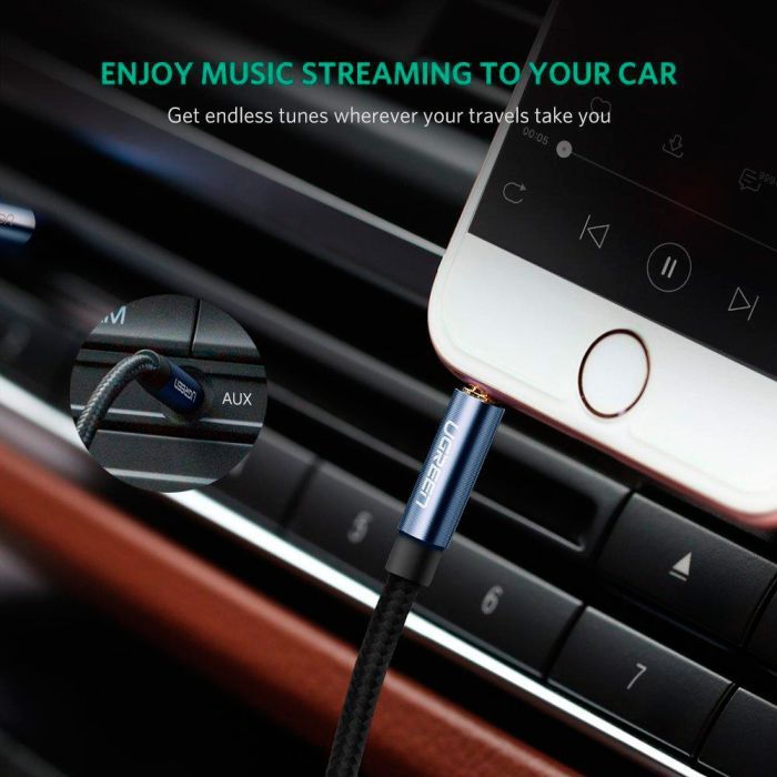 Кабель мультимедийный 3.5mm M to 3.5mm M 1.0m AV112 blue Ugreen (10685) изображение 4