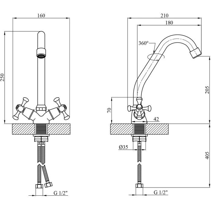 Смеситель Kroner Rhein-C030 (CV014915) изображение 7