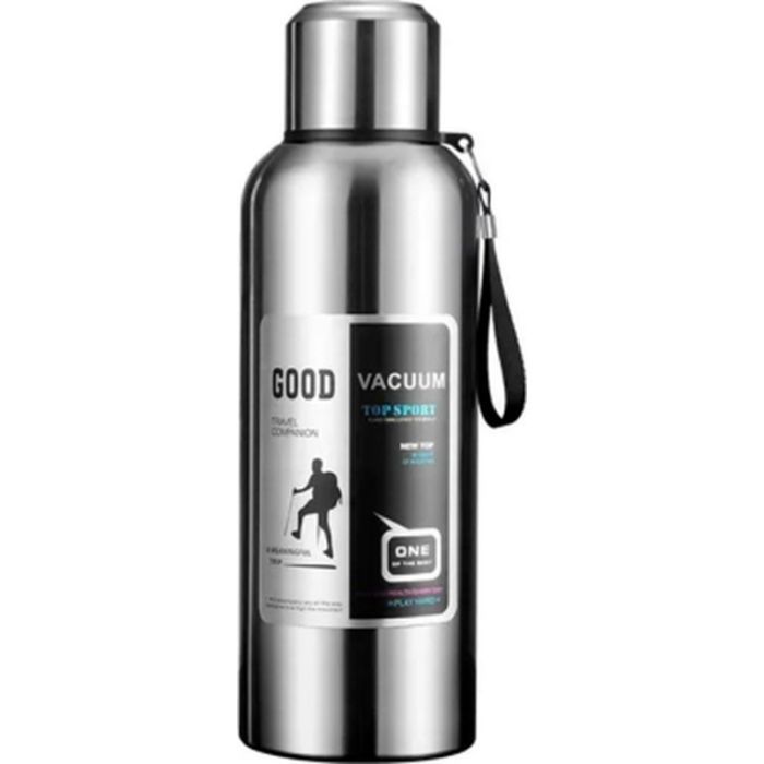 Термос Merlion з ситечком та чашкою 0,6 л, сталевий (ZK-127-600Grey)