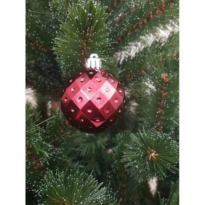 Елочная игрушка Chomik пластикові кульки компл. 16 шт, 6см, бордо (5900779853140_3) изображение 5