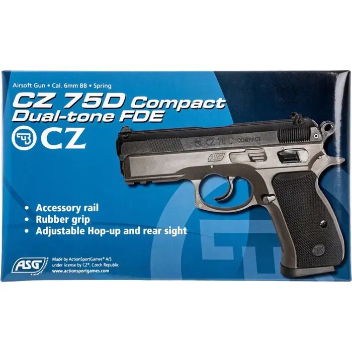 Страйкбольный пистолет ASG CZ 75D Compact FDE Spring (18603) изображение 10
