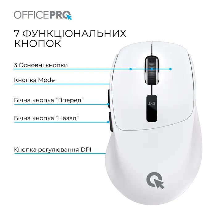 Мышка OfficePro M398B Wireless/Bluetooth Black (M398B) изображение 5