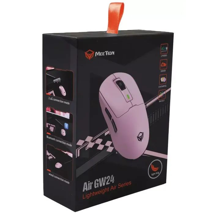 Мышка Meetion GW24 Bluetooth/Wireless/USB Pink (MT-GW24-P) изображение 3