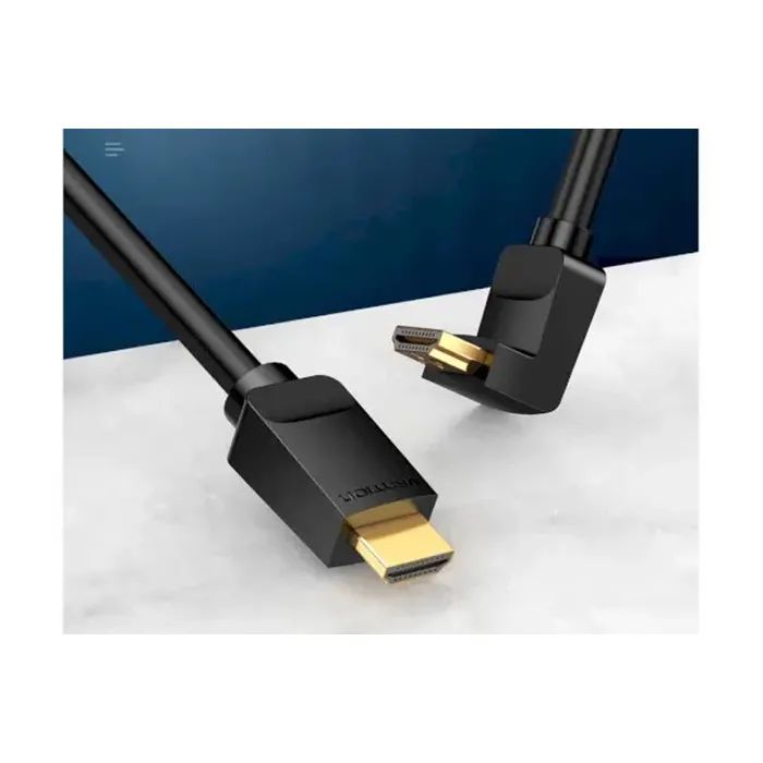 Кабель мультимедийный HDMI M to HDMI M 1.5m 90° corner black Vention (AAQBG) изображение 3
