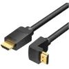 Кабель мультимедийный HDMI M to HDMI M 1.5m 90° corner black Vention (AAQBG)