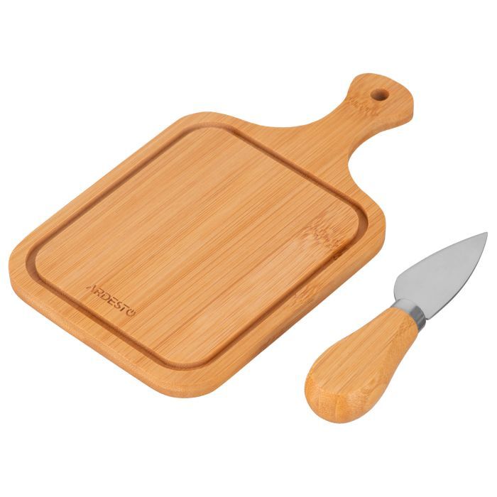 Доска для подачи Ardesto Midori, 2 предмети, 19х11х0.8см, бамбук, нержавіюча сталь (AR0936) изображение 2