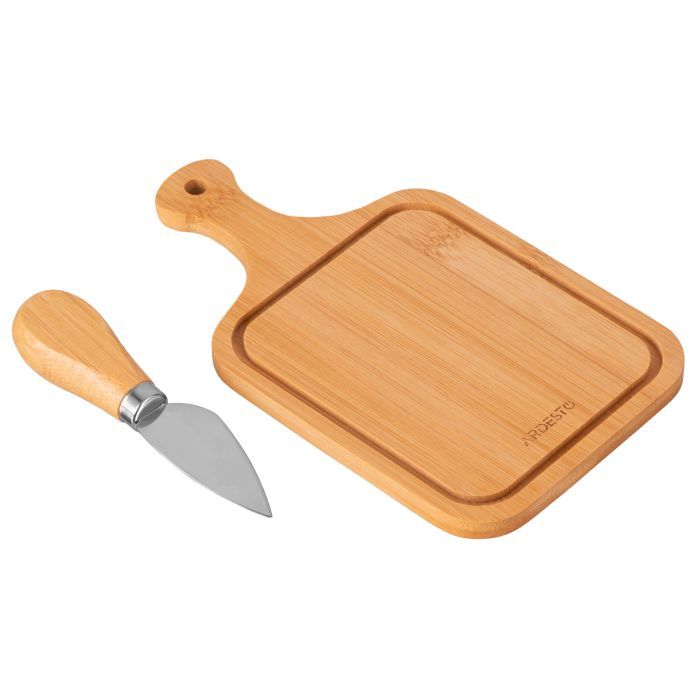 Доска для подачи Ardesto Midori, 2 предмети, 19х11х0.8см, бамбук, нержавіюча сталь (AR0936) изображение 3