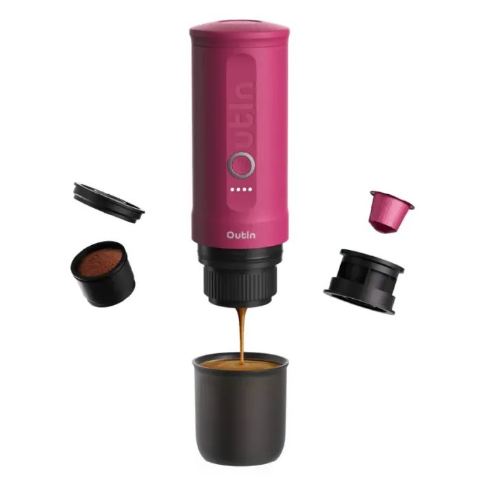 Кавоварка кемпінгова Outin Nano Espresso Machine OTEM-01 Crimson Red (OTEM-01-CR)