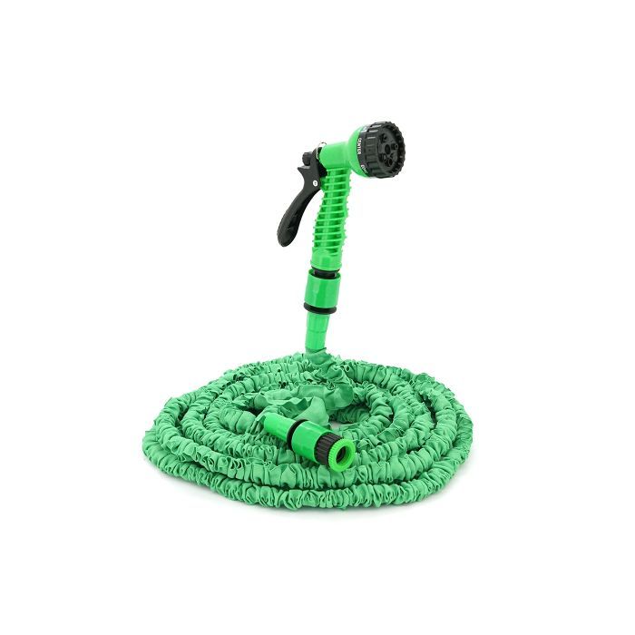 Поливочный шланг Voltronic KY-225G, 7.5-22.5м/75ft, + распылитель, насадка на кран, Green, Box (KY-225G) изображение 2