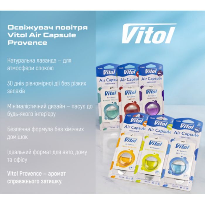 Ароматизатор для автомобиля VITOL Air Capsule Provence 3мл (VCA03) изображение 5