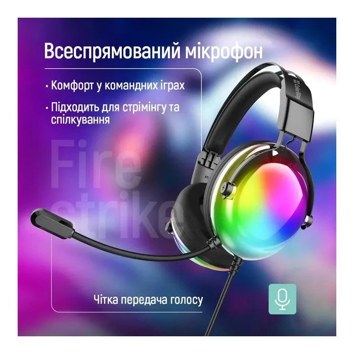 Наушники ColorWay Firestrike RGB Black (CW-HPG04BK) изображение 7