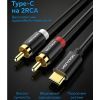 Кабель мультимедійний USB-C M to 2xRCA M 1.5m black Vention (BGDBG) зображення 3