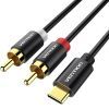 Кабель мультимедійний USB-C M to 2xRCA M 1.5m black Vention (BGDBG)
