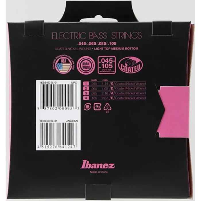 Струны для гитары Ibanez IEBS4C Bass Guitar Strings 45-105 (301874) изображение 2