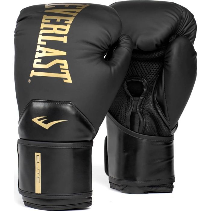 Боксерские перчатки Everlast Elite 2 Boxing Glove P00003272 чорний, золотий 14 унцій (009283623722)