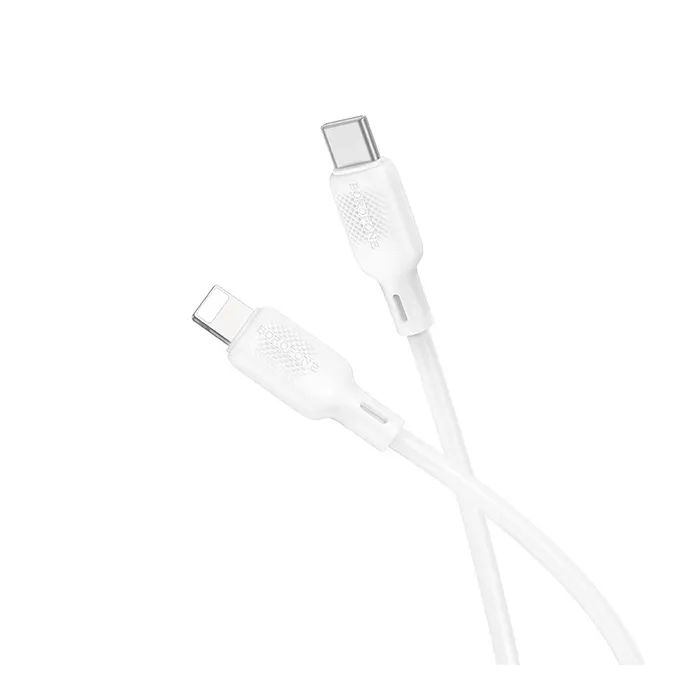 Дата кабель USB-C to Lightning 1.0m silicone BX113 Lenny black BOROFONE (6941991115370)