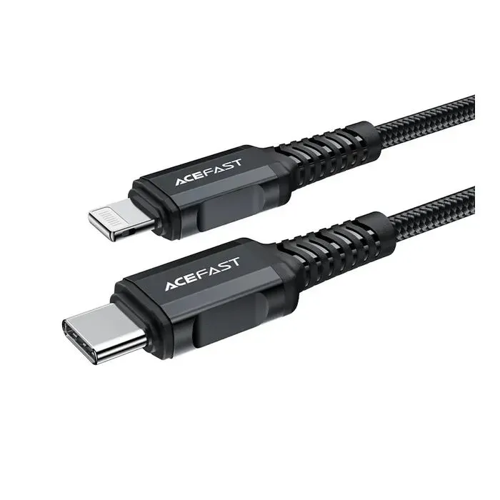 Дата кабель USB-C to Lightning 1.8m 30W 3A nylon black Acefast (6974316281306) изображение 2