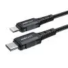 Дата кабель USB-C to Lightning 1.8m 30W 3A nylon black Acefast (6974316281306) изображение 2