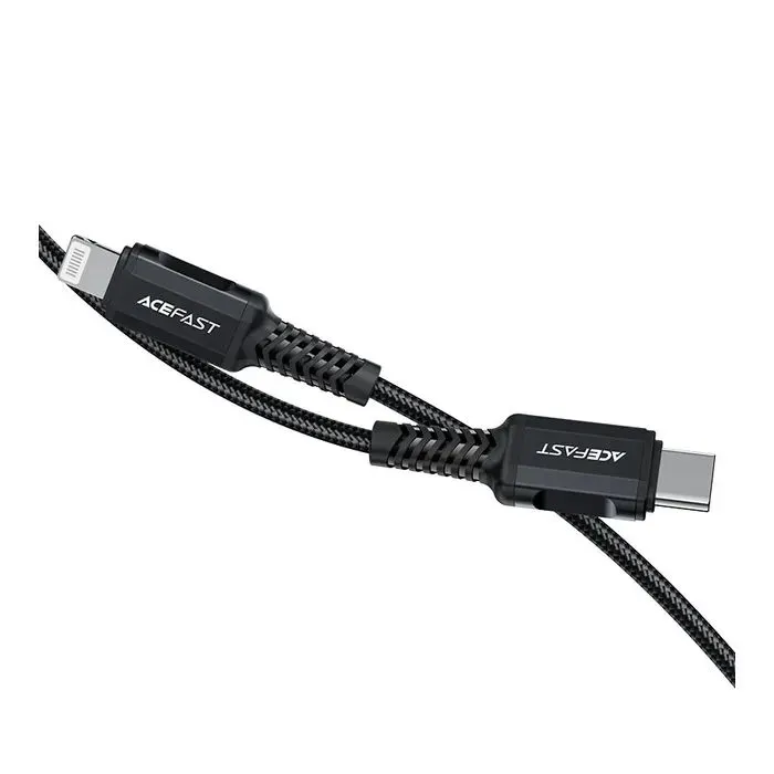Дата кабель USB-C to Lightning 1.8m 30W 3A nylon black Acefast (6974316281306) изображение 3